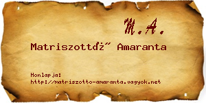 Matriszottó Amaranta névjegykártya
